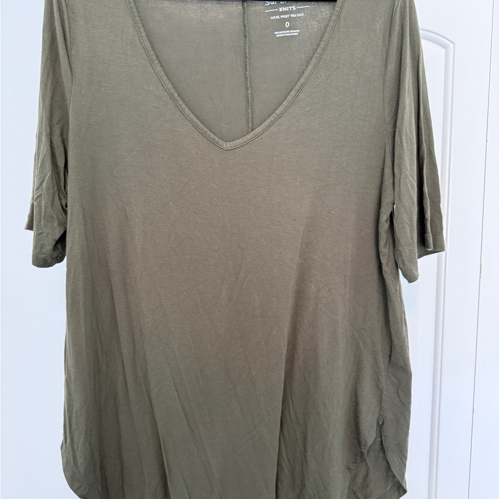 Torrid Olive Short Sleeve V-Neck Tee